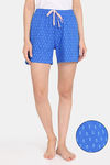 Rosaline Rural Charm Knit Cotton Shorts - Princess Blue — thumbnail 1